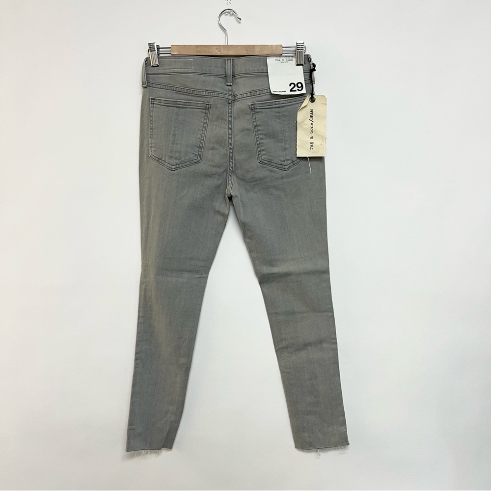 NWT Rag & Bone Slate Gray Ankle Length Skinny Jeans Raw Fray Hem Size 29 $228 - Picture 8 of 11